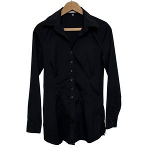 Walter Voulaz Black Button Down Top